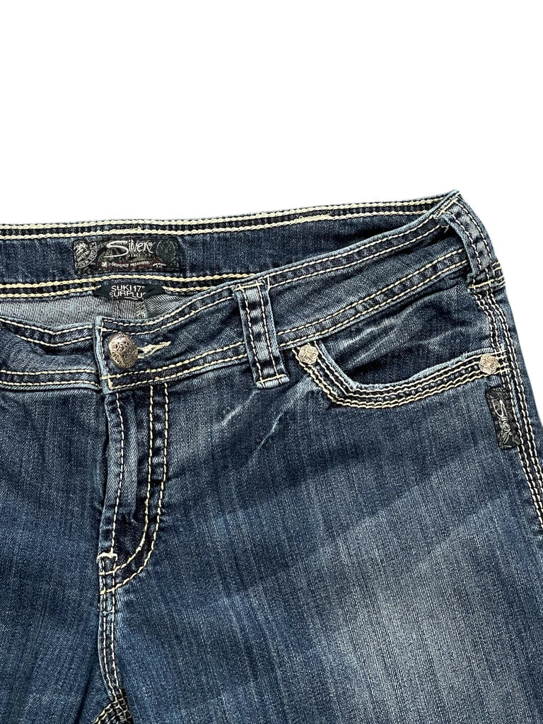Dark Wash Bootcut Jeans with Signature Embroidery (XL)