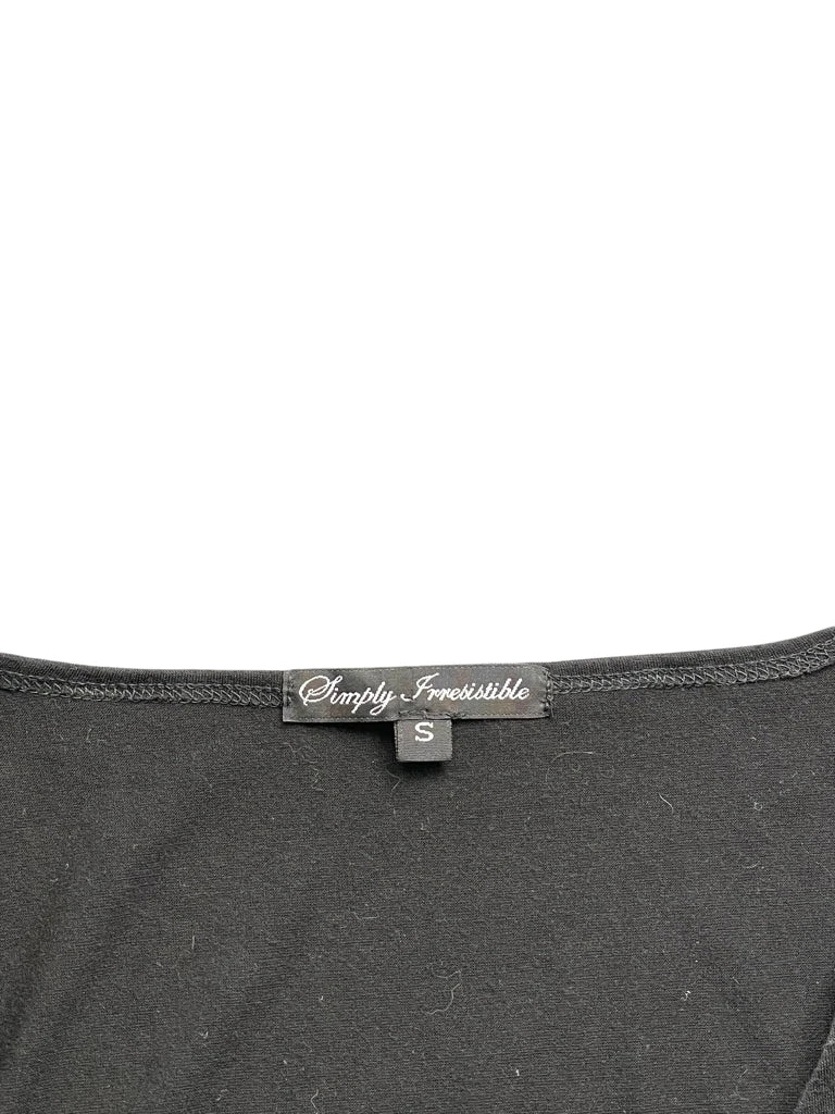 Black Long Belt Detail Dress Top (S)