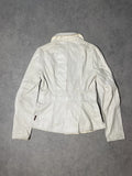 moncler white leather jacket