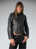 Wilsons Black Genuine Leather Vintage Jacket (M)