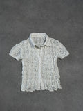 white lace short sleeve shirt