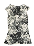 Monochrome Aqua Drop Pattern Draped Top (S)