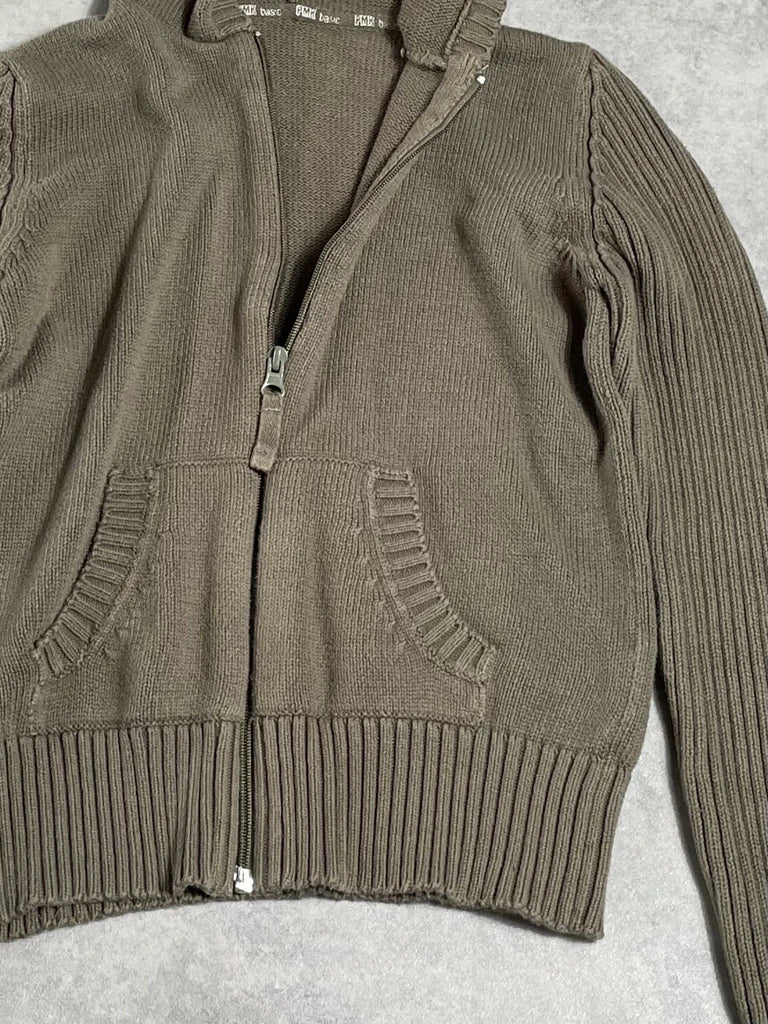 khaki crop hoodie (S)