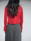 red lace long sleeve top (S)