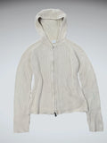 Beige Ribbed Knit Hoodie (M)