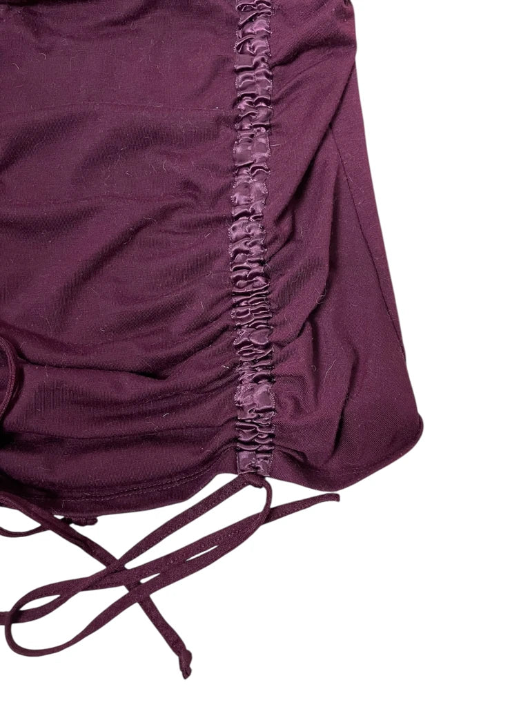 Plum Tension – Strappy Drawstring Top (S?)