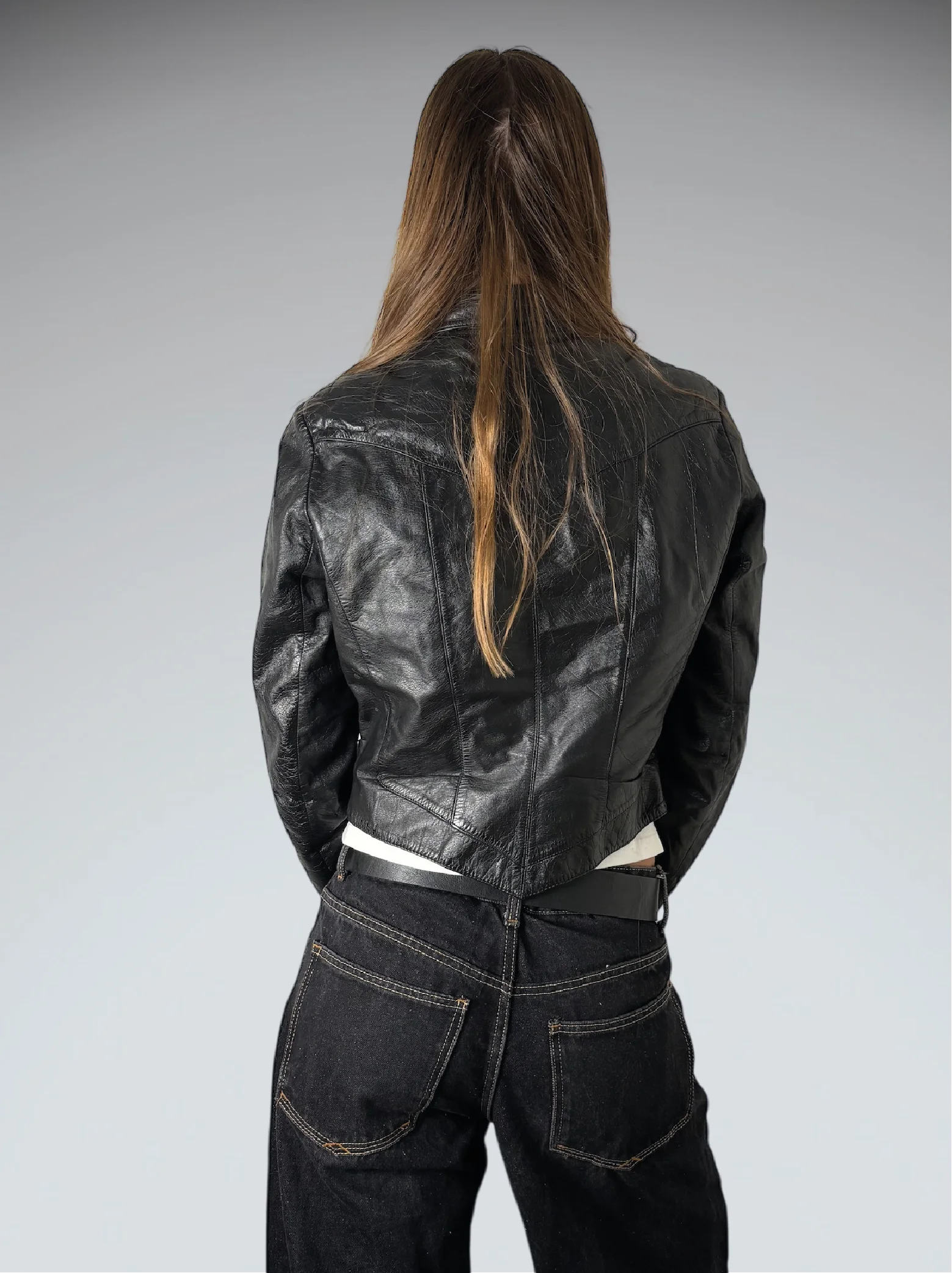 Wilsons Black Genuine Leather Vintage Jacket (M)