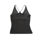 Minimalist Black Ruffle Strap Cami (S)