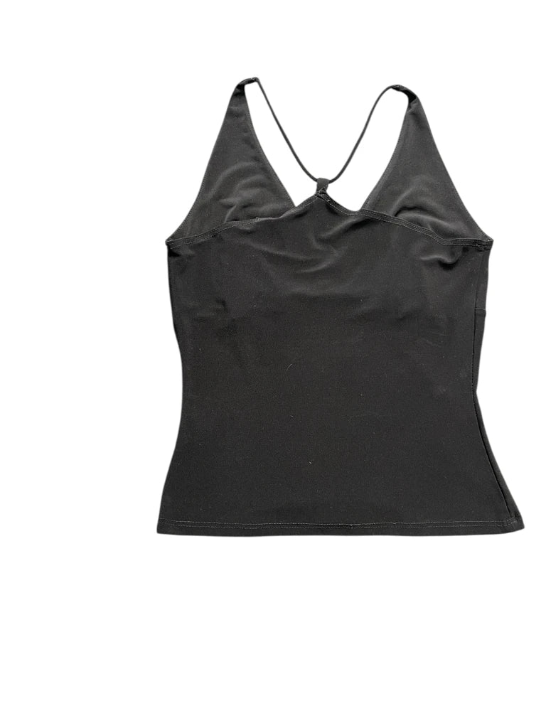 Minimalist Black Ruffle Strap Cami (S)