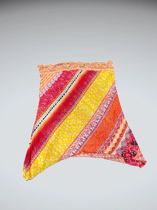 Bright Boho Flower Scarf Top (S)