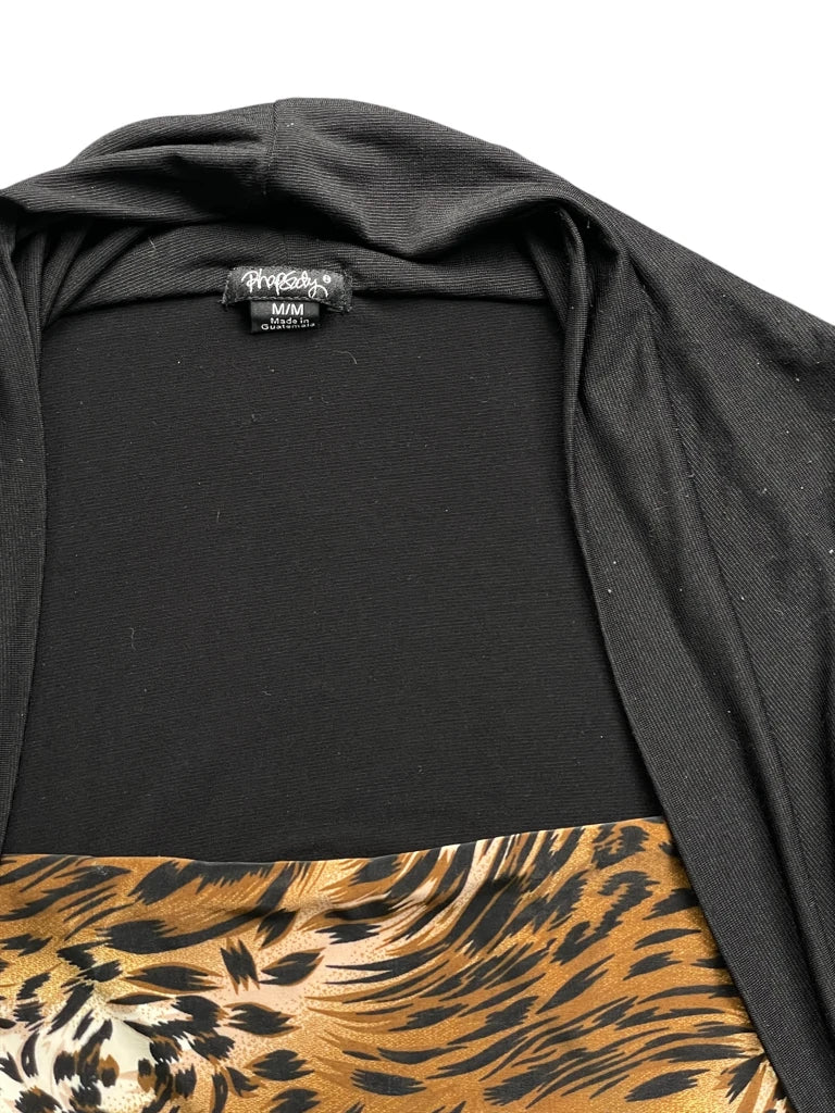 Tiger Print Ruched Top with Shrug (M)
