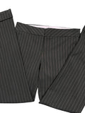 Black Pinstripe Flared Suit Trousers (S)