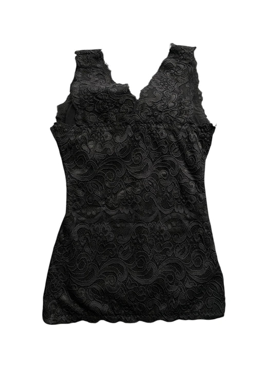 Black Romantic Lace Lingerie-Inspired Top (S)