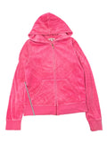 Pink Juicy Couture Velour Hoodie with Ornate Back Print (M)