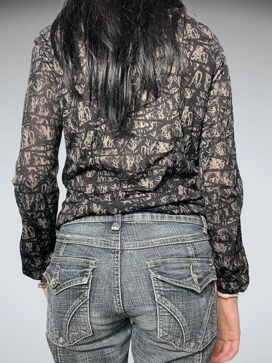 shirt with forest shadow print
