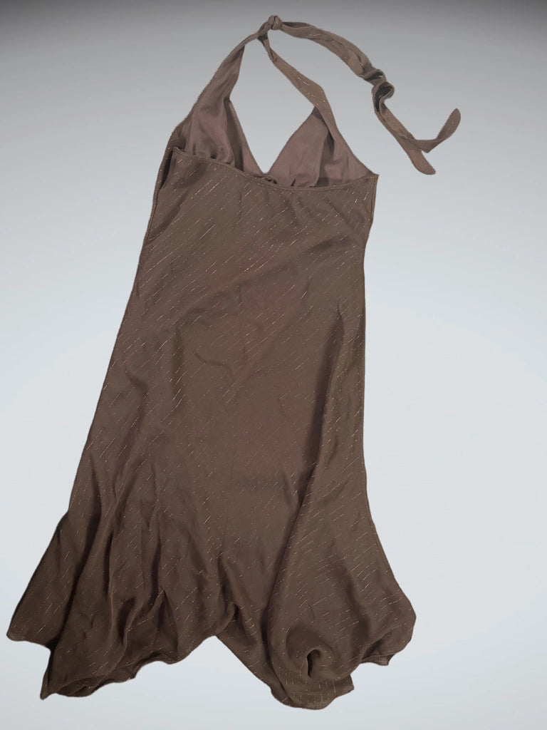 Glamorous Chocolate Brown Halter Dress (M)