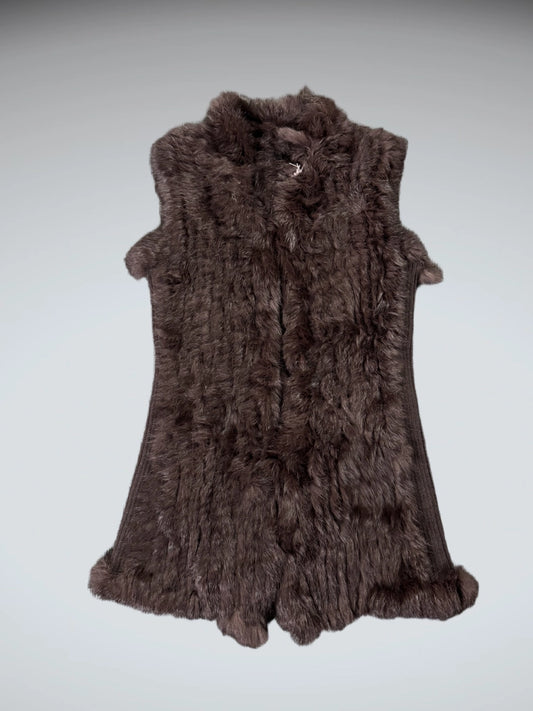 Love Token Black Fur Vest (XS)