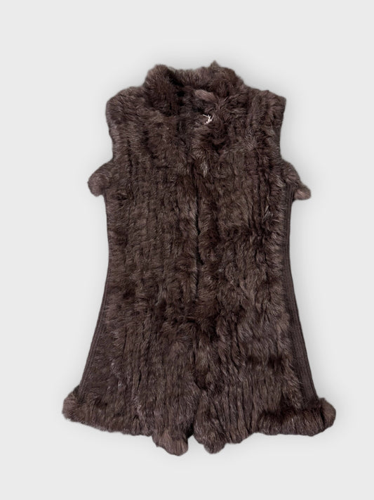 Love Token Black Fur Vest (XS)