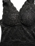 Black Romantic Lace Lingerie-Inspired Top (S)