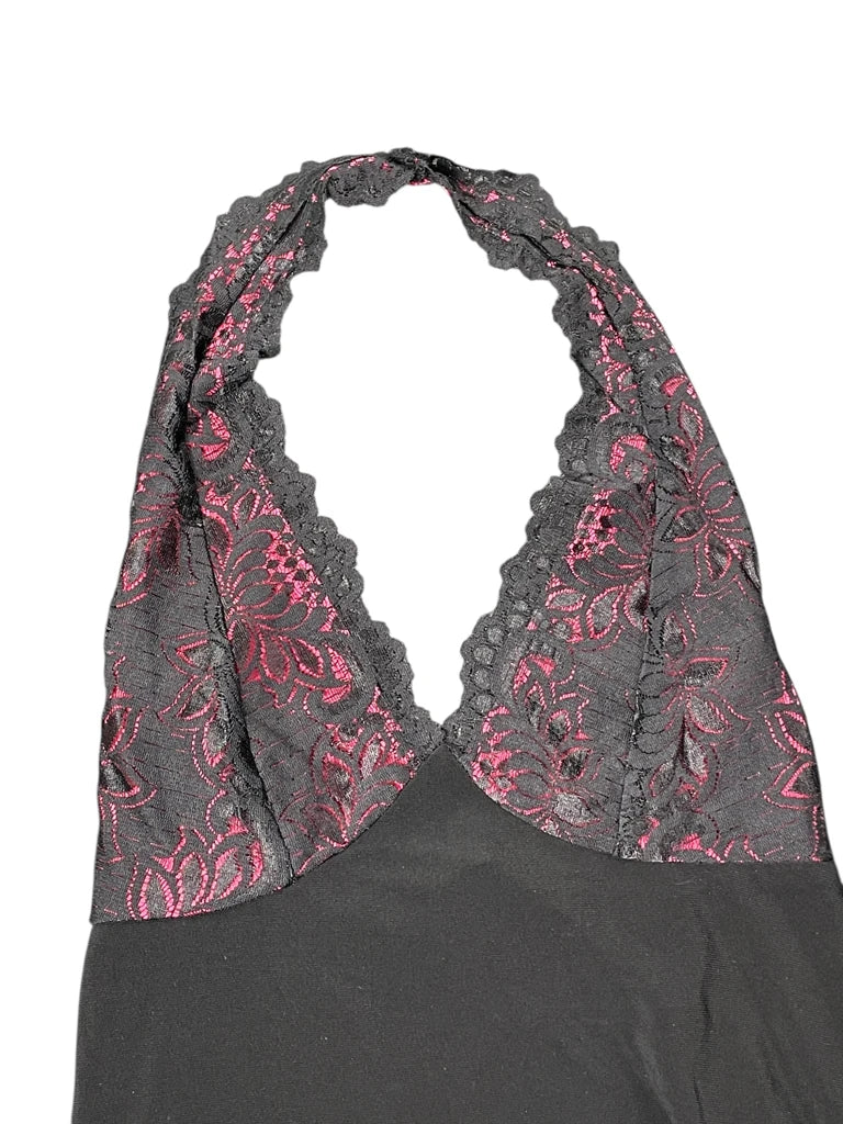 Black Pink Lace Dessous Top (L)