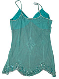 Light Blue Shiny Pattern Dress Top (L)