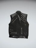 Vintage Black Faux Leather Vest Women (M)