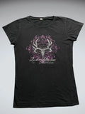 Black Y2K Deer Graphic Tee (S)