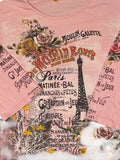 pink y2k paris shirt (L)