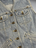 Liz Wear Light Blue Vintage Denim Vest Women (M)