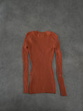 orange v neck jumper