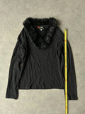 Y2K fur collar top