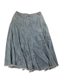 Vintage Flared Long Denim Skirt (M)
