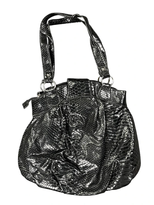 Black Shiny Snakeskin Effect Bag (ONESIZE)