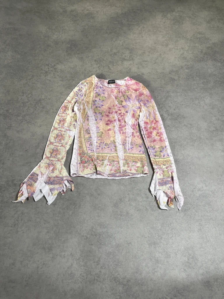 long sleeve flower top (L)