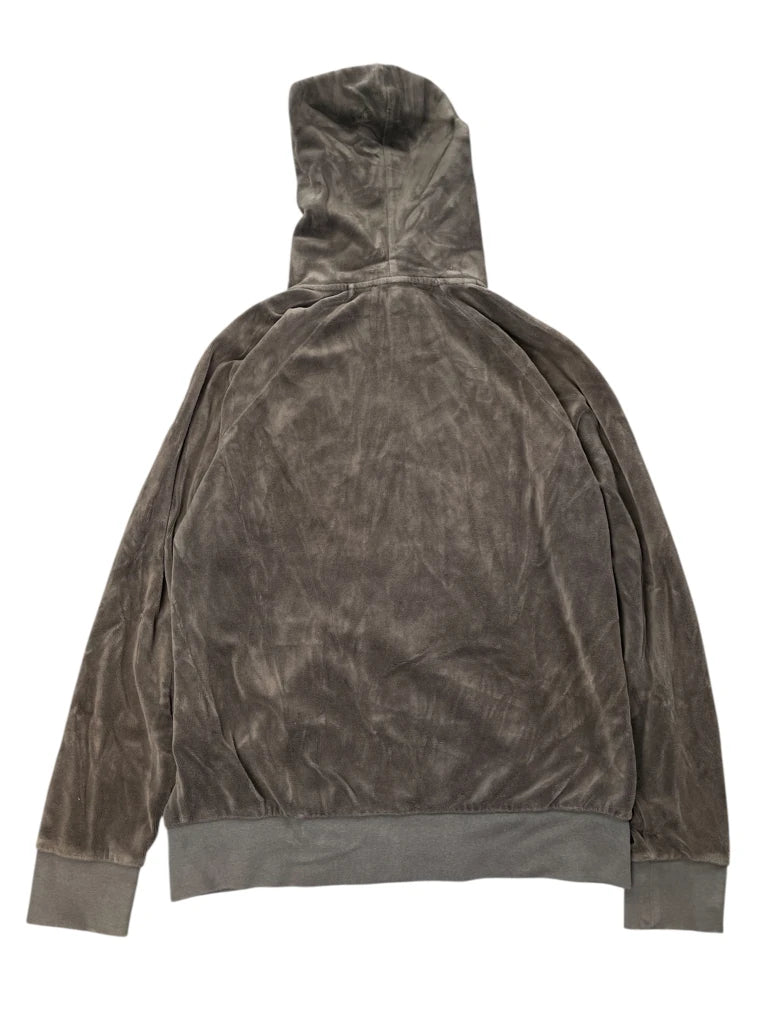 Khaki Velour Zip Hoodie (S)