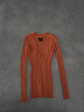 orange v neck jumper