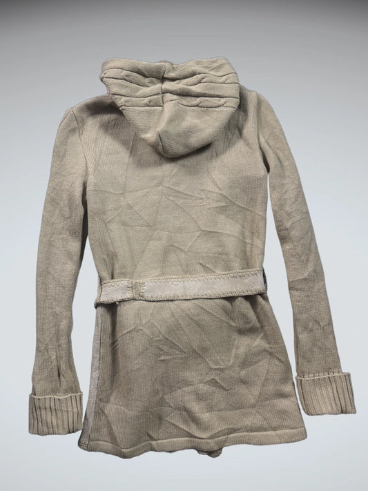 Le Chateau Beige Genuine Leather Coat (XS)