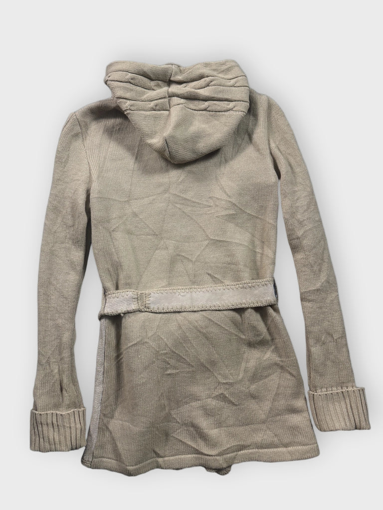 Le Chateau Beige Genuine Leather Coat (XS)