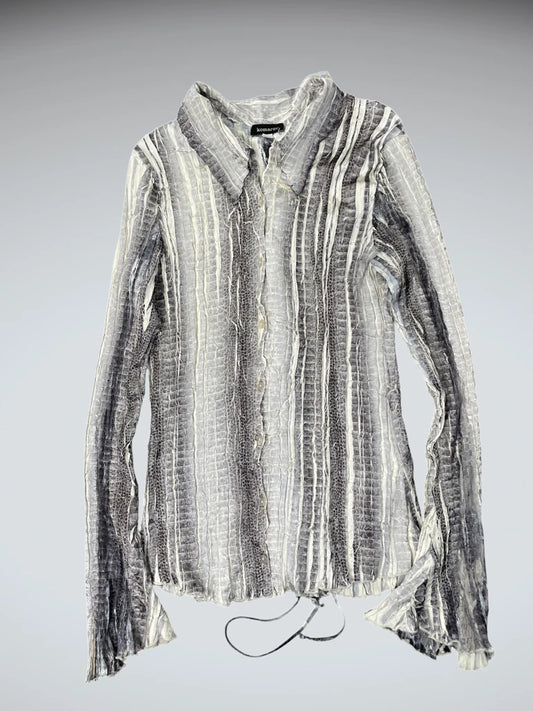 Komarov White Snakeskin Satin Dress Top (M)