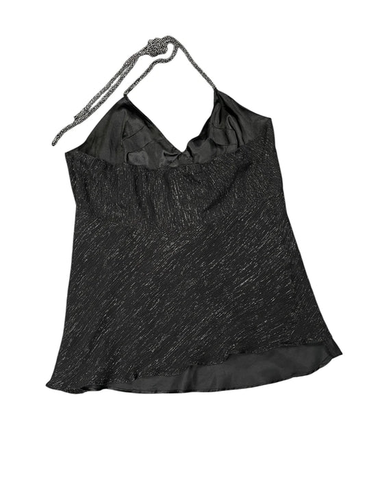 Black Satin Effect Vintage Top (M)