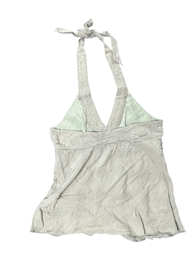 Grey Boho Embellished Halter Top (M)