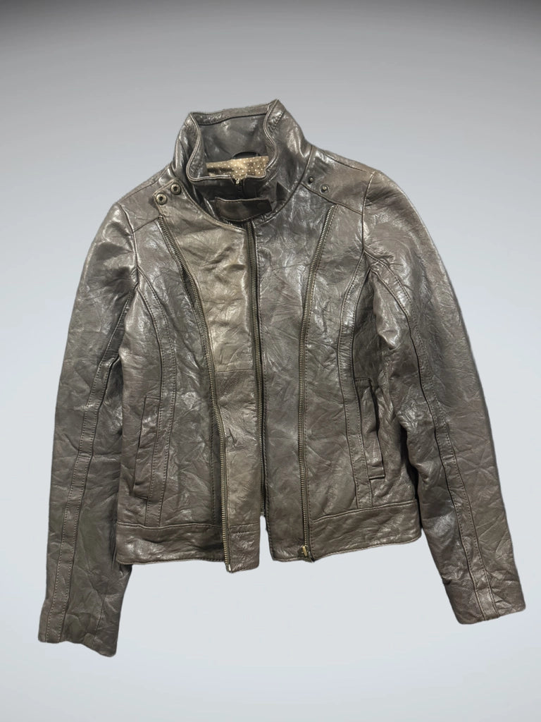Le Tempe de Paris Washed Brown Grey Jacket (XS)