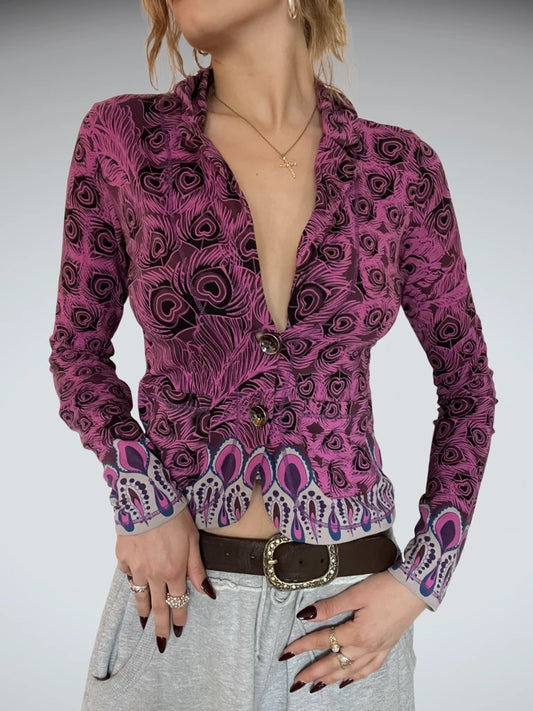 Purple Blazer with Print