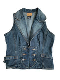 rebel brass – dark denim vest (M)