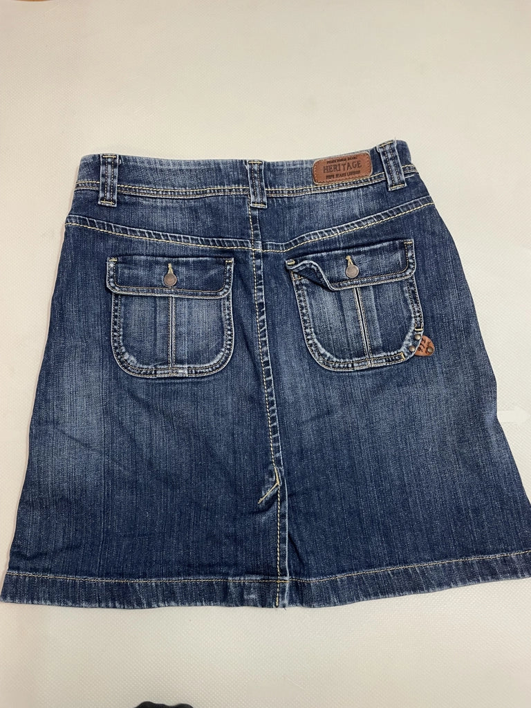 Vintage Dark Wash Denim A-Line Button Skirt Pepe Jeans (M)