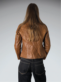 Vintage Brown Genuine Leather Coat Women (M)