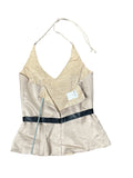 Champagne Satin Halter Top (S)
