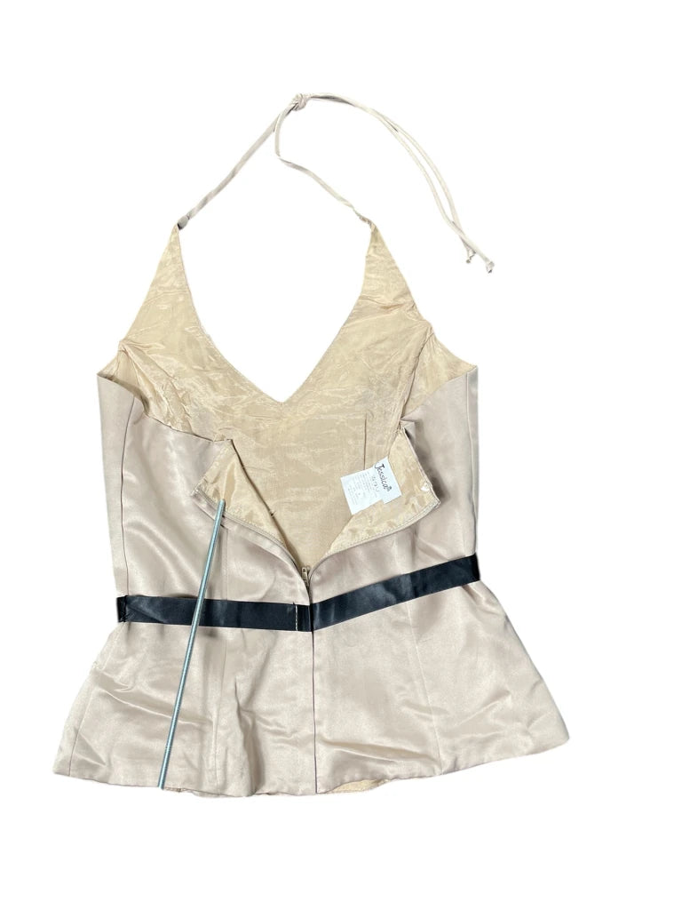 Champagne Satin Halter Top (S)