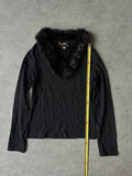 Y2K fur collar top
