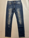 Edgy Paint Splatter Distressed Skinny Jeans Low Rise Aesthetic (S)